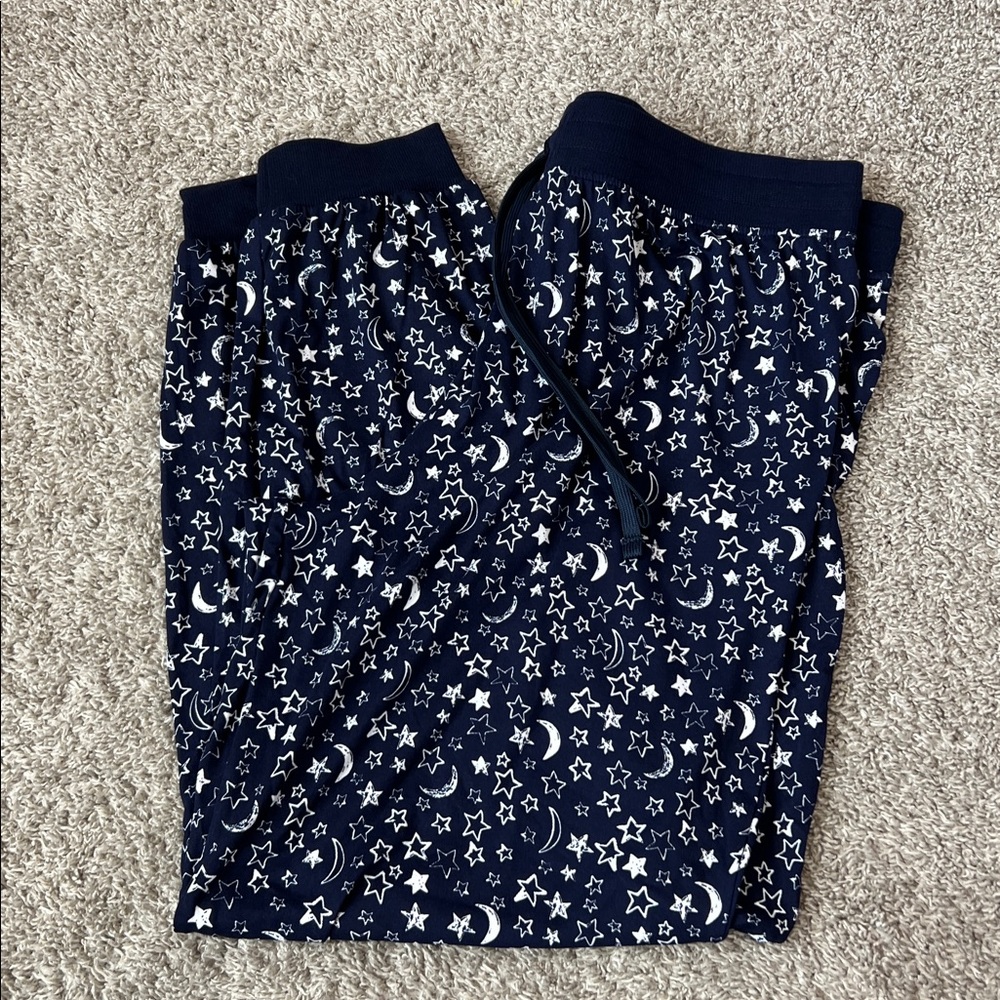 NWT Splendid XL 2-Piece Pajama Set Navy Star Moon Print Lounge Sleep Cozy Soft - Picture 8 of 15